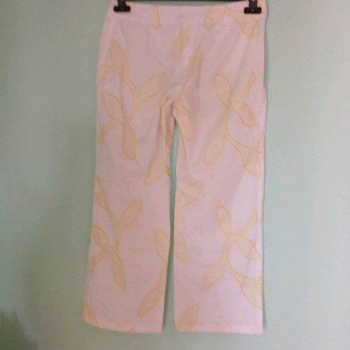 Piazza Sempione cropped pants used, size M, white and yellow