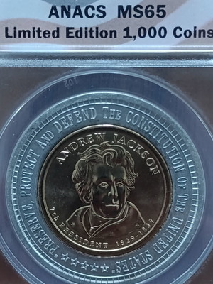 Andrew Jackson 2008 Presidential Oath Dollar Coin new, limited edition 1000 pcs