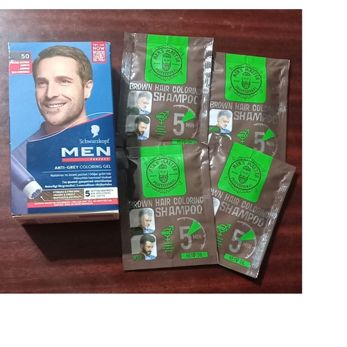 Semi-permanent hair dyes new, brown color, pack