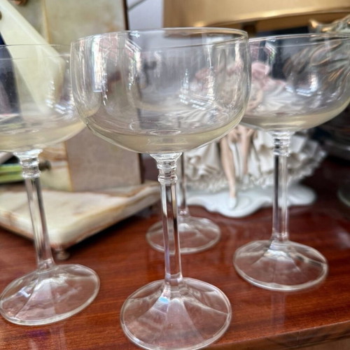 Champagne glasses used, neoclassical style, set of 5