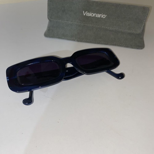 Visionario blue acetate sunglasses with rectangular lenses