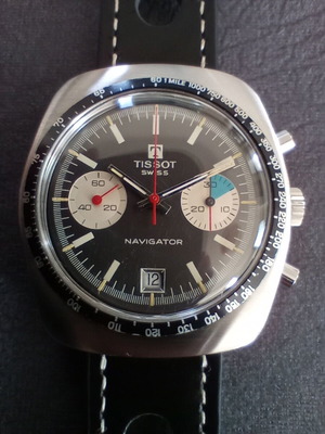 Tissot Navigator Chronograph 1970 σαν καινούργιο, ανδρικό, γκρι και ασημί