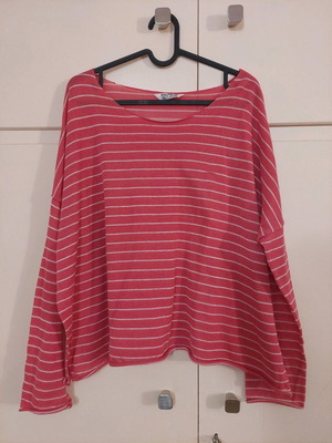 Pull & Bear summer cardigan pink striped like new, size M