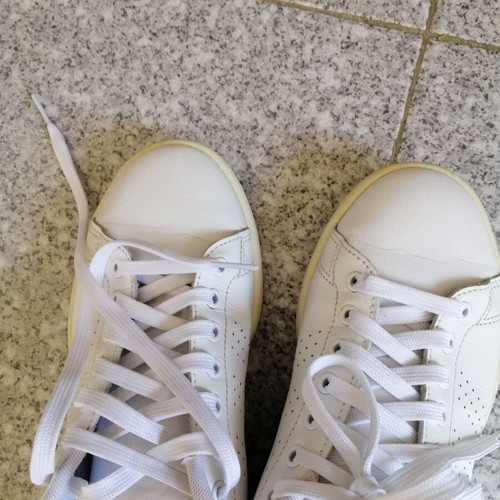 Adidas Advantage used genuine leather size 39 1/3 white sneakers