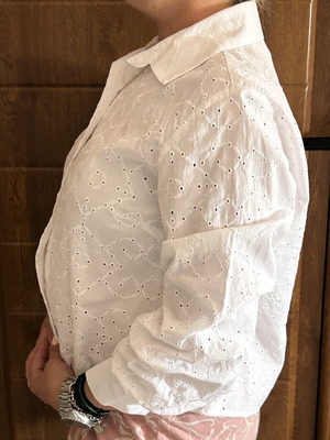 Esmara white kipour shirt, size S