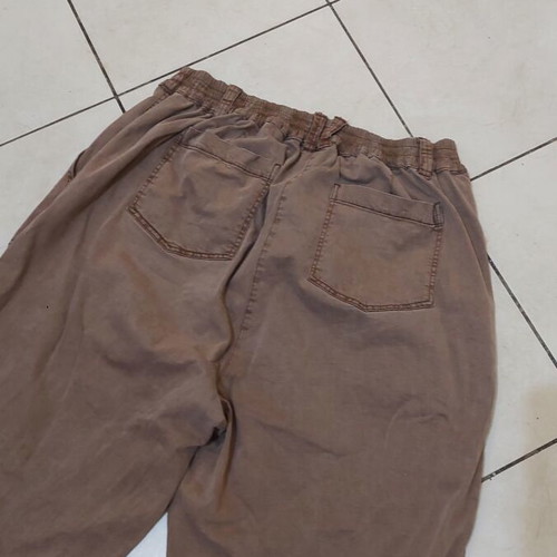 Brown elastic jeans pants used, size 54, stretch waist up to 72 cm