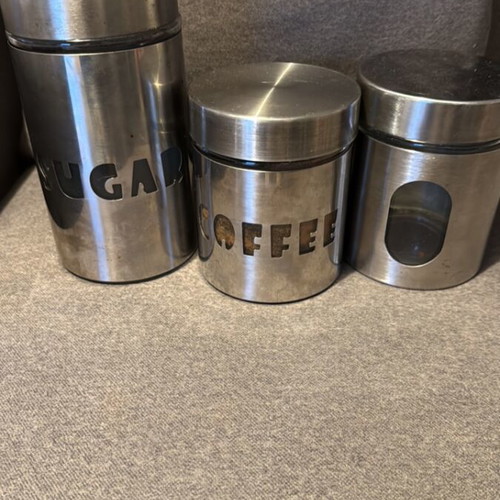 Jars like new, set of 3 for sugar and coffee