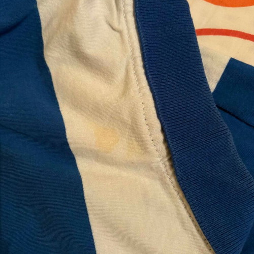 Men's blouse L white and blue like new with marks
