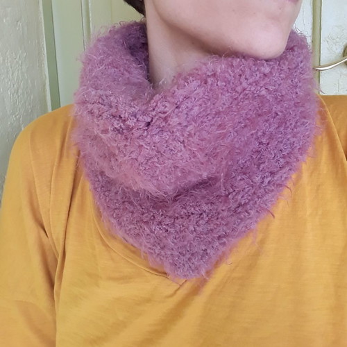 Knitted scarf handmade new in dusty apple color