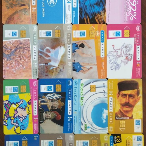 Greek phone cards, pack of 28, 2004