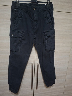 Funky Buddha cargo pants used, dark blue, size 32 with elastic cuffs