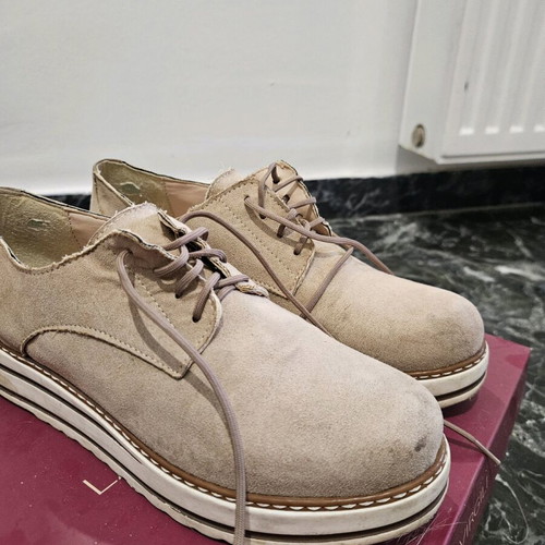Suede Γυναικεία Παπούτσια Τύπου Oxford Μεταχειρισμένα, Μπεζ, Μέγεθος 38