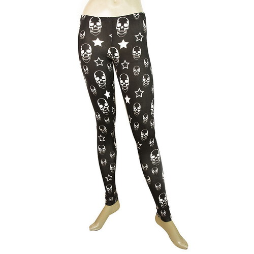Philipp Plein leggings used, black with white skulls, size XS
