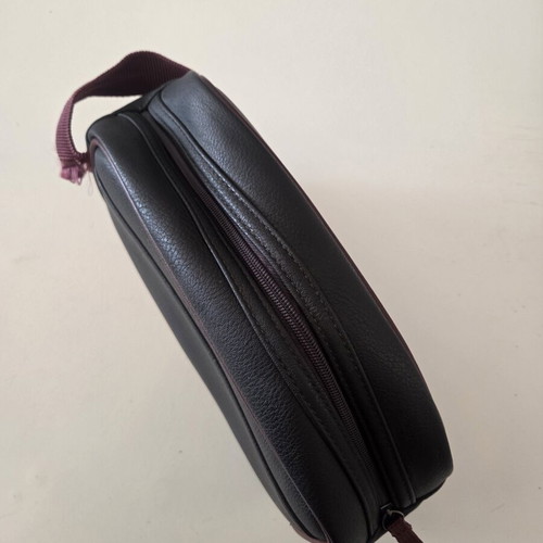 Ted Baker London Women's Cosmetic Bag like new, black with burgundy trim