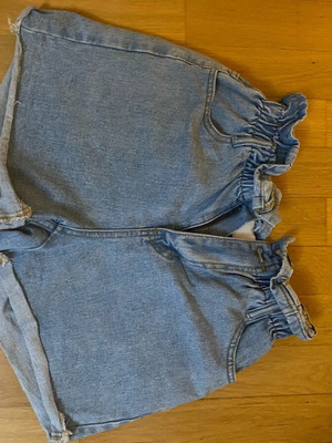 Jeans shorts used with elastic waist, size S 36 8, blue