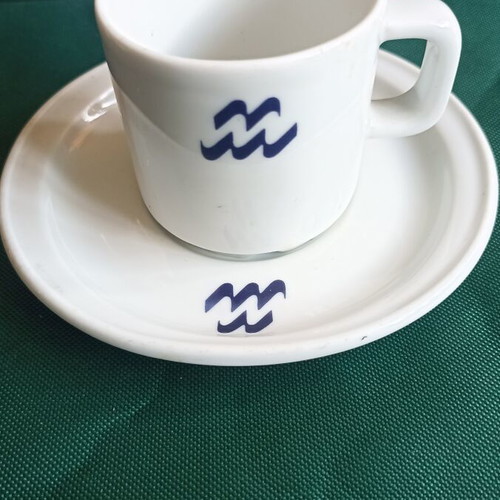 Vintage Bernardaud Limoges Coffee Cup and Saucer Le Méridien 90s like new