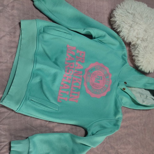 Franklin Marshall hoodie used, turquoise, size M