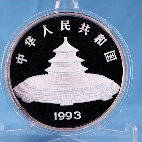 China Panda 5oz Silver Coin 1993 like new, rare key date