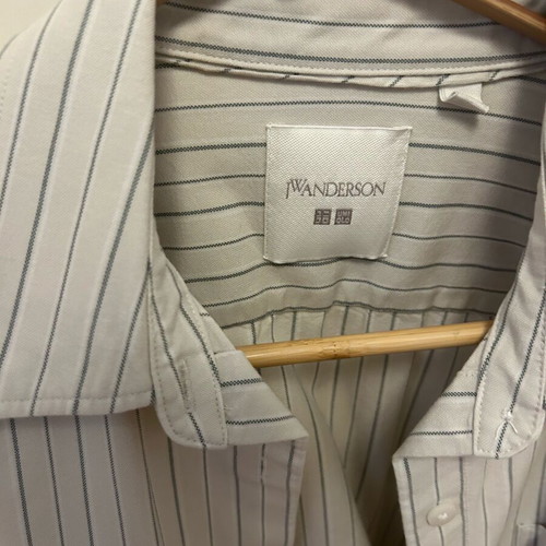 Uniqlo x JW Anderson striped shirt M beige like new, cropped fit