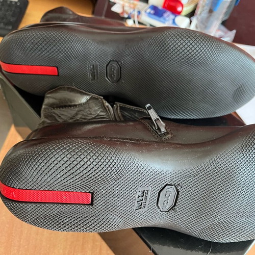 Prada ankle boots size 41, dark brown