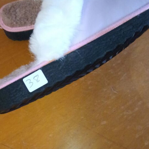 Leather fur slippers Kastoria new, size 38, beige