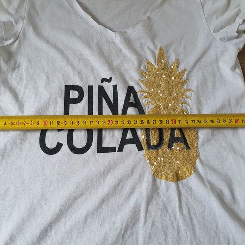 Vero Moda white T-shirt Piña Colada with sequins size S like new