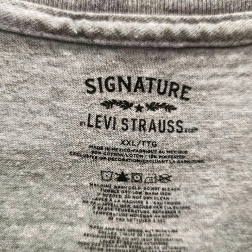 Vintage Levi Strauss men's T-shirt XXL used, gray, cotton