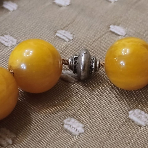 Bakelite Mastic Worry Beads used with vintage metal elements