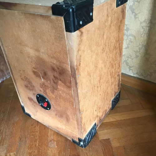 Custom speaker box used for construction