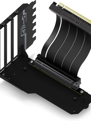 EZDIY-FAB GPU Vertical Mount Bracket PCIe 4.0 Riser Cable 90 Degree Black