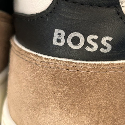 Hugo Boss Baltimore Hito leather sneakers size 40 like new, brown and white
