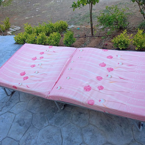 Folding bed frame 1.98x0.80m with wooden anatomical slats