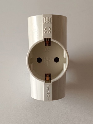 T-type power splitter new, white, 16A 250V, 3500W