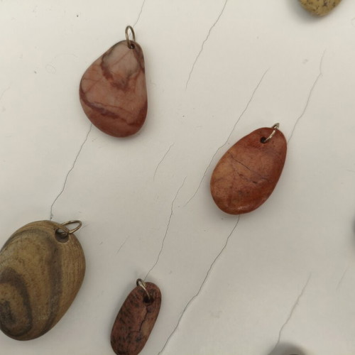 Pierced Pebbles for Jewelry Making, like new, set of 12