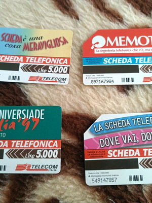 Italian phone cards used, collectible before euro era