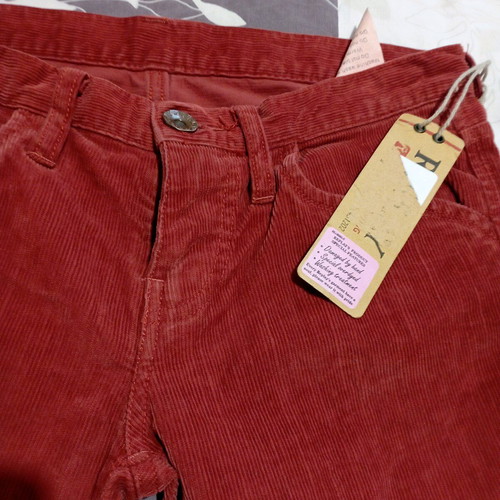 Replay women's corduroy pants new, red brick color, size 28