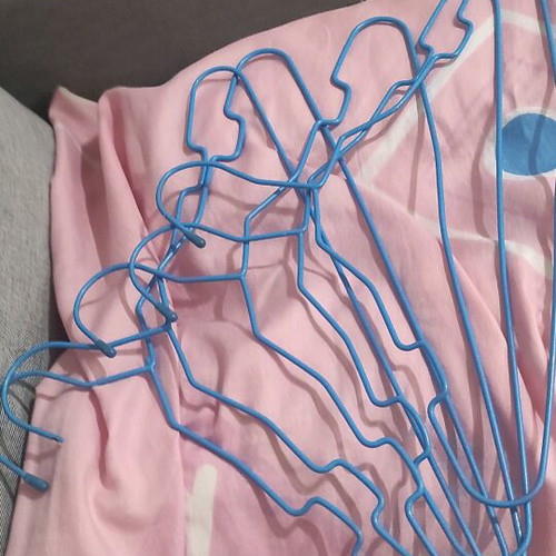 Children's hangers used, pack of 20, blue, green, orange