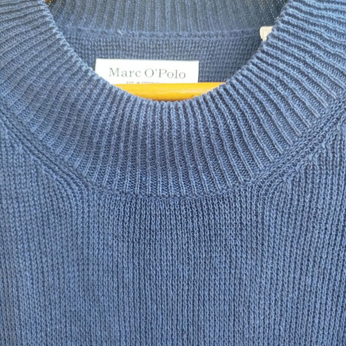 Marc O'Polo linen pullover sweater, blue, XL