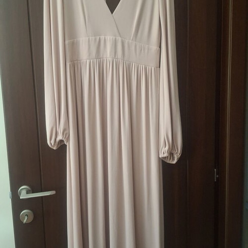 Maxi dress pink used with open back and button details