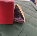 Gold ring with purple stone boho handmade like new