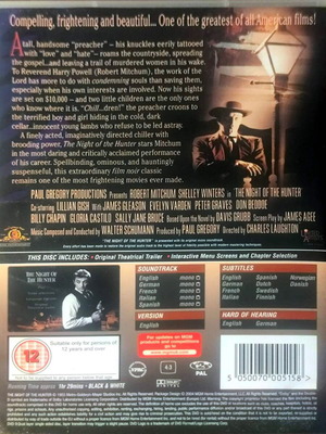 The Night of the Hunter DVD θρίλερ με Robert Mitchum