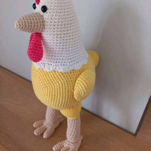 Handmade knitted chicken doll 35cm new