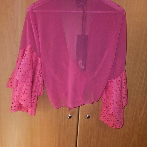 C-Throu maxi skirt set with crop top like new, pink