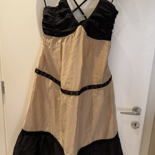 Eighty2 by Figaro dress midi-maxi beige and black, like new, size M