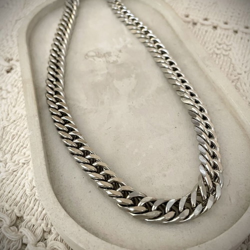 Unisex Stainless Steel Chain Necklace silver color, new