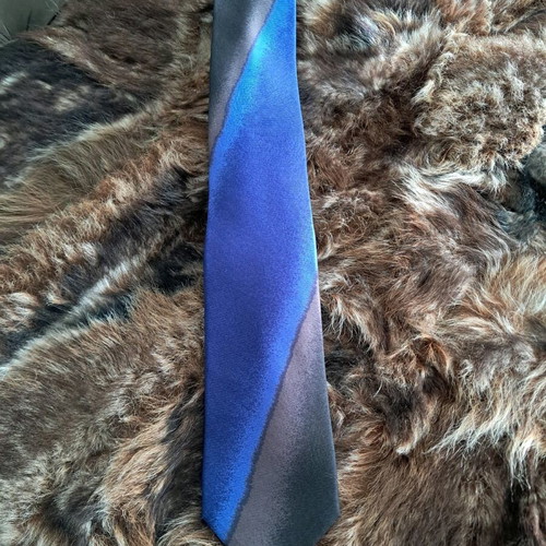 Montana silk tie new authentic black and blue