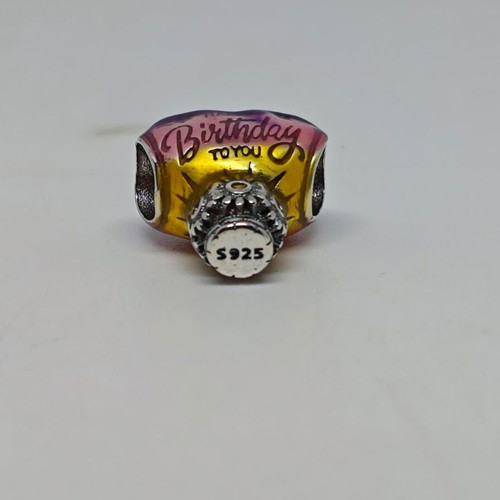 925 Silver Charm Hot Air Balloon Happy Birthday like new