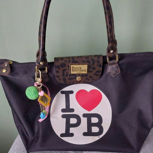 Paul's Boutique Betty Shopper Bag like new, black with leopard print details