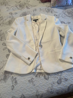 White Primark blazer new, summer style with gold buttons