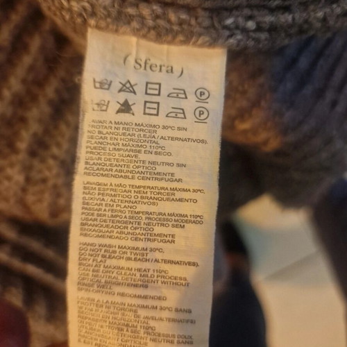 Sfera Men chunky knit cardigan with shawl collar used, brown, size XL